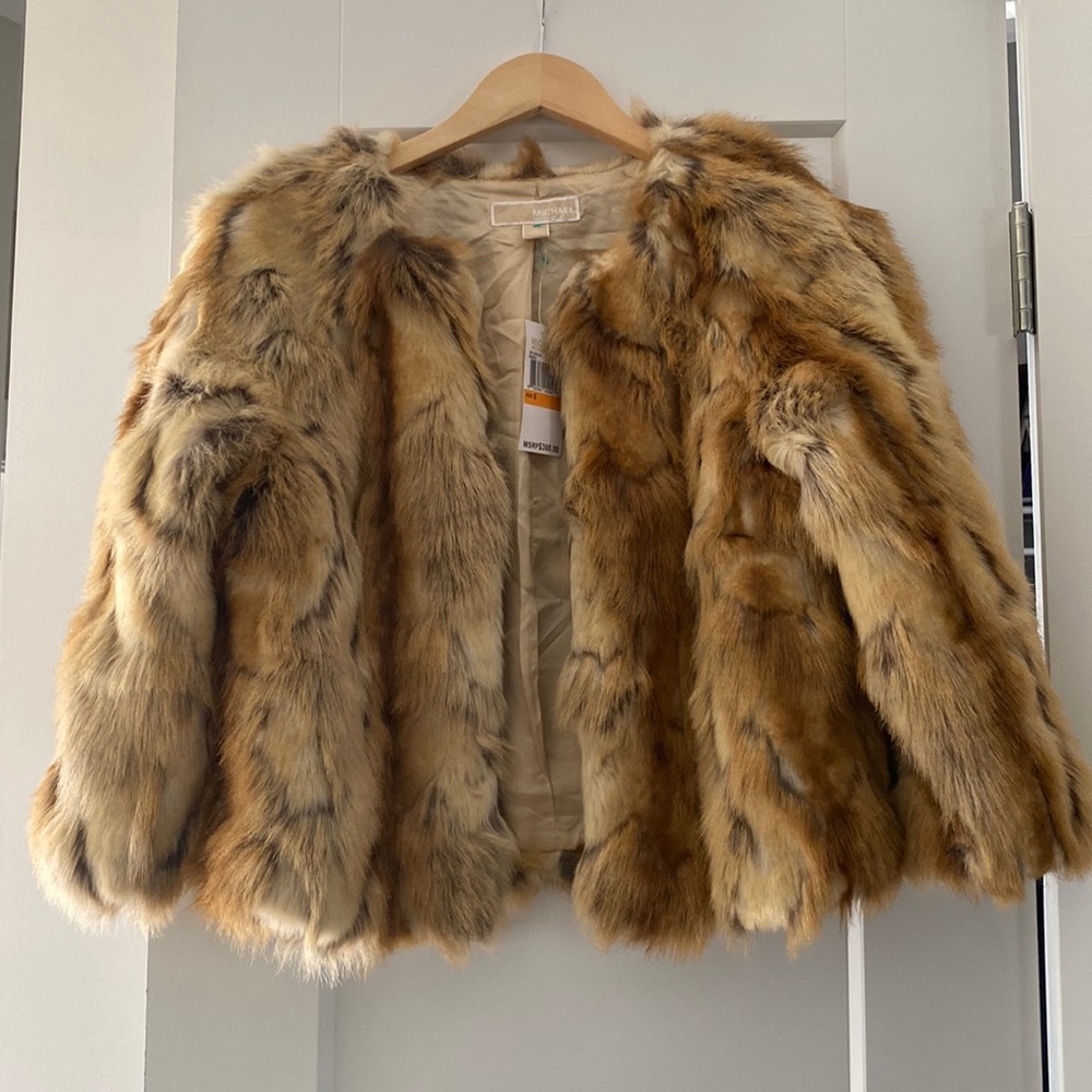Michael Kors Faux Fur Coat Size Small